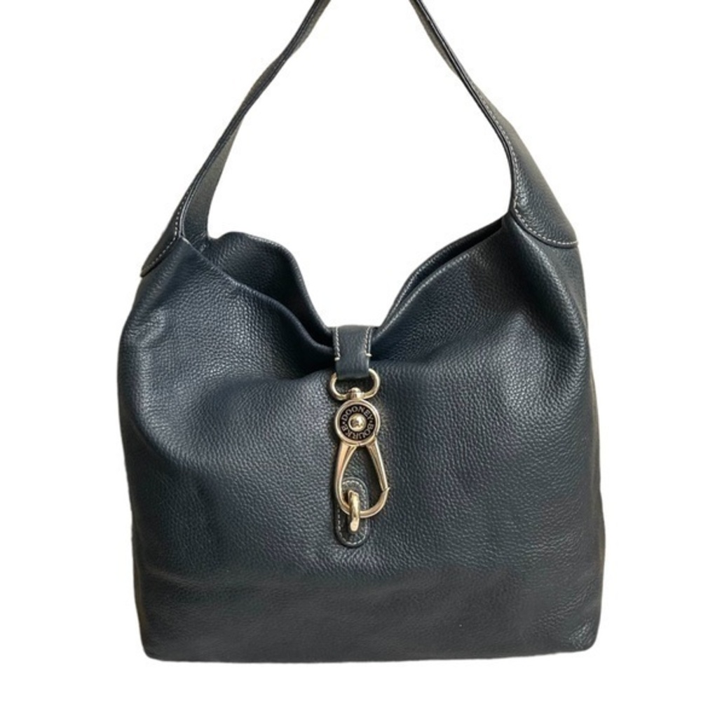 Dooney and Bourke Florentine Logo Lock Shoulder Bag blue leather